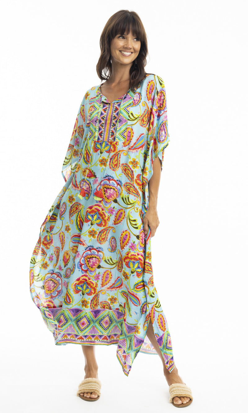 Rayon Kaftan Gabriella Blue