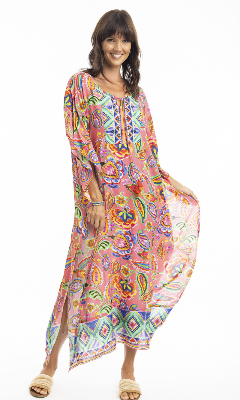 Rayon Kaftan Gabriella Pink