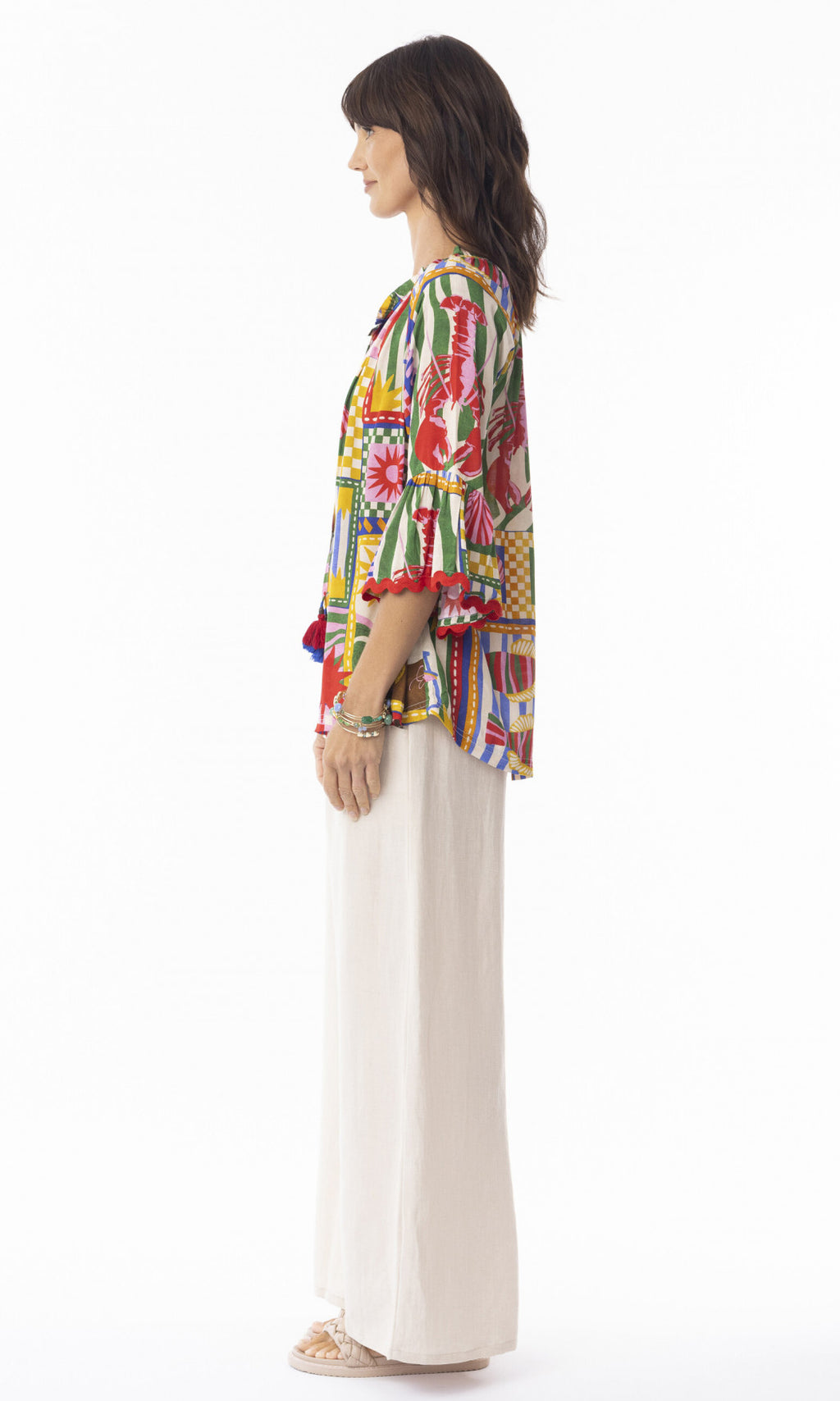 Rayon Frill Sleeve Top Gia