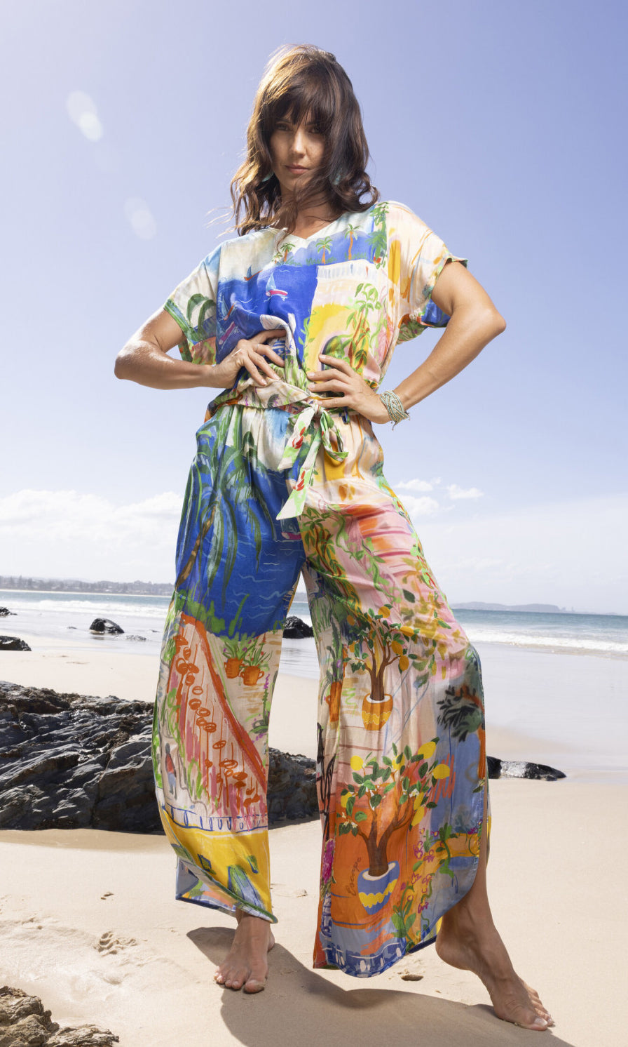 Rayon Short Sleeve Top Sardinia