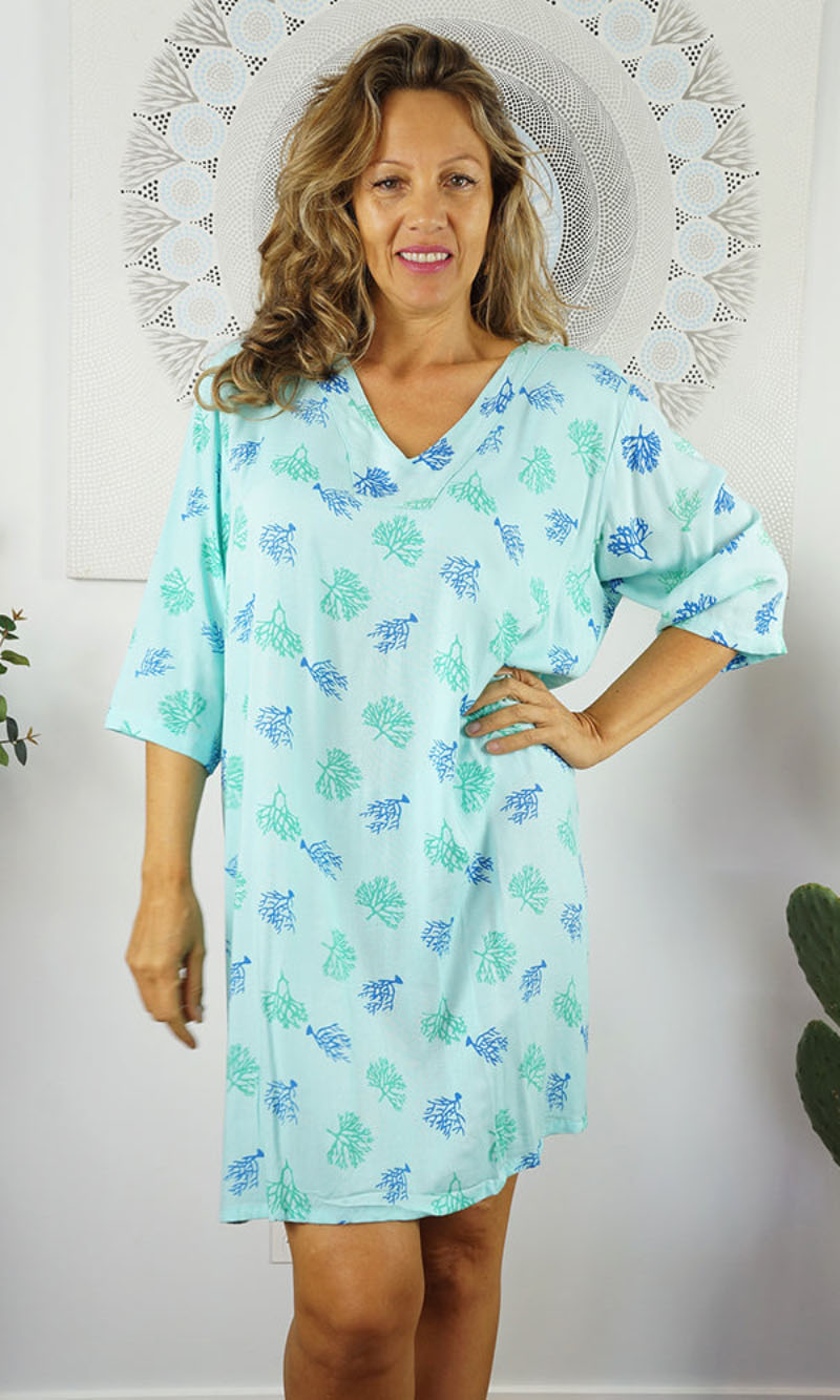 Rayon Tunic 3/4 Sleeve Banyan Tree, More Colours