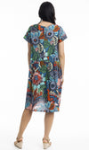 Cotton Dress Ruched Boxy Cape Verde