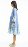 Cotton Dress Layered with Frill Sleeve Heidi Blue