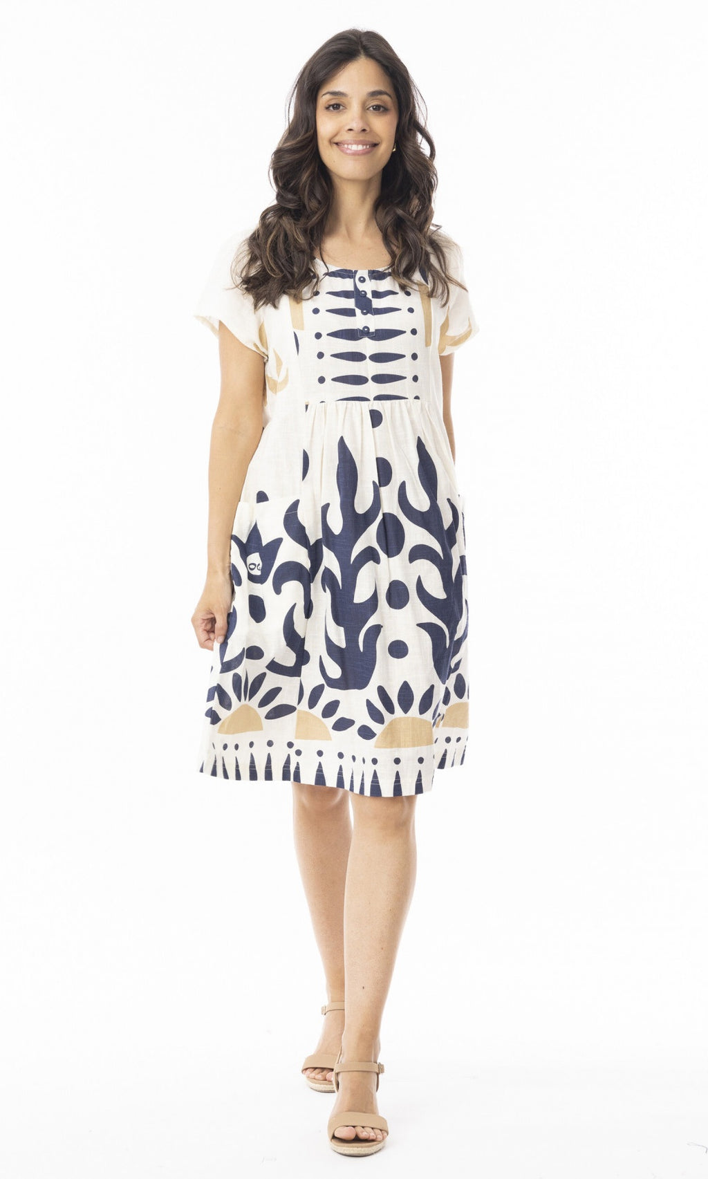 Cotton Dress Pockets Nazca