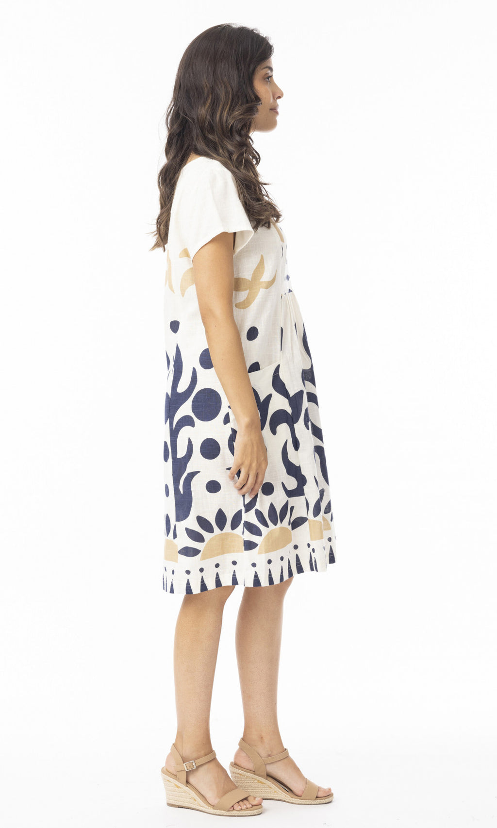 Cotton Dress Pockets Nazca