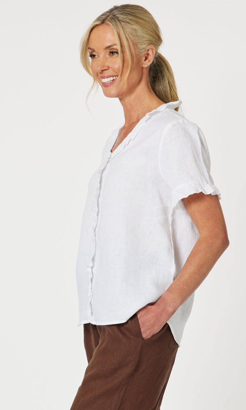 Linen Shirt Short Sleeve Tiffany, More Colours