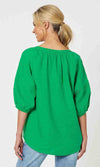 Linen Pleat Sleeve Top Diana, More Colours