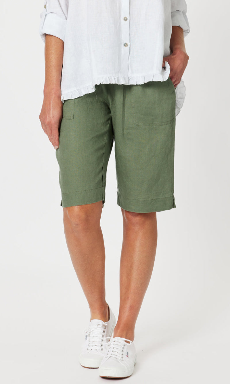 Linen Short Jordan Khaki