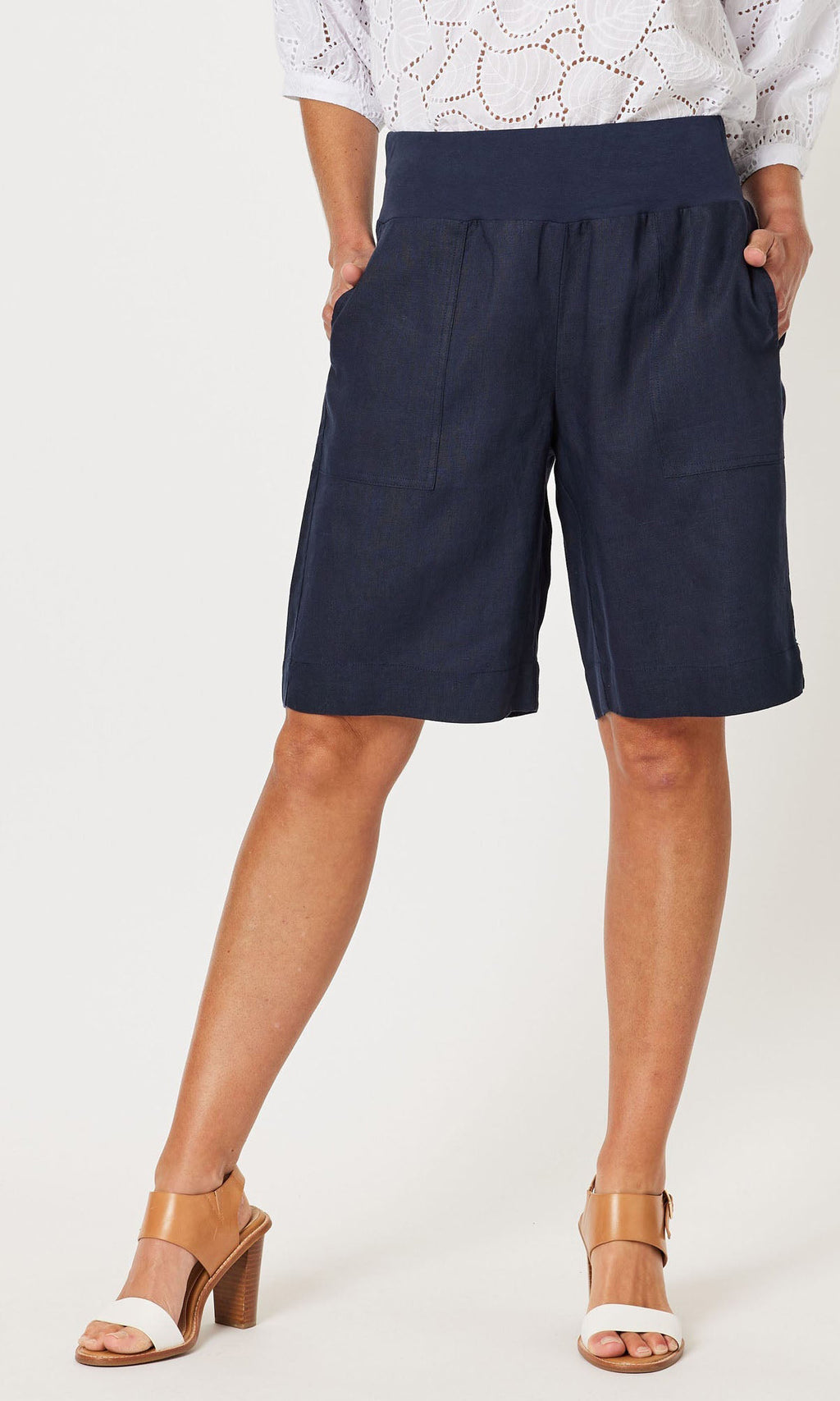 Linen Short Jordan Navy