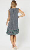 Viscose Stripe Frill Hem Dress