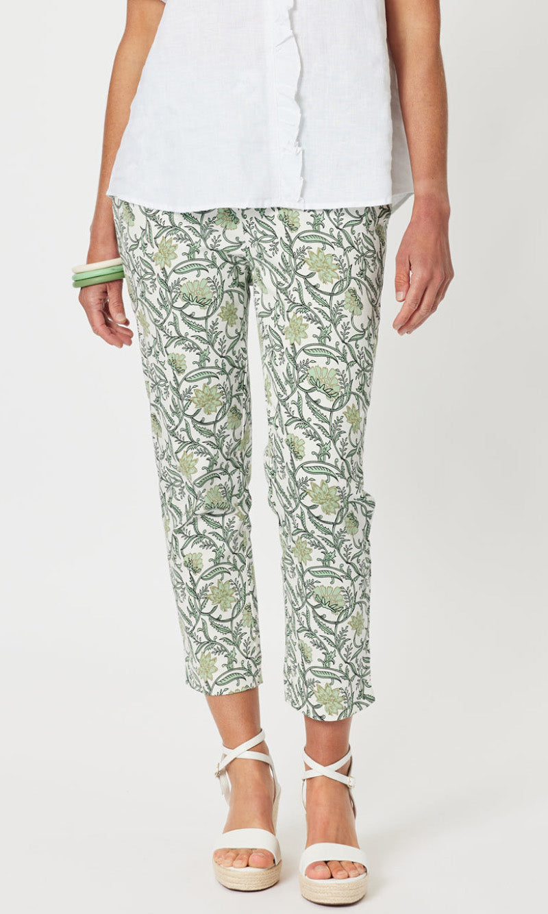 Cotton Pant Leaf Print