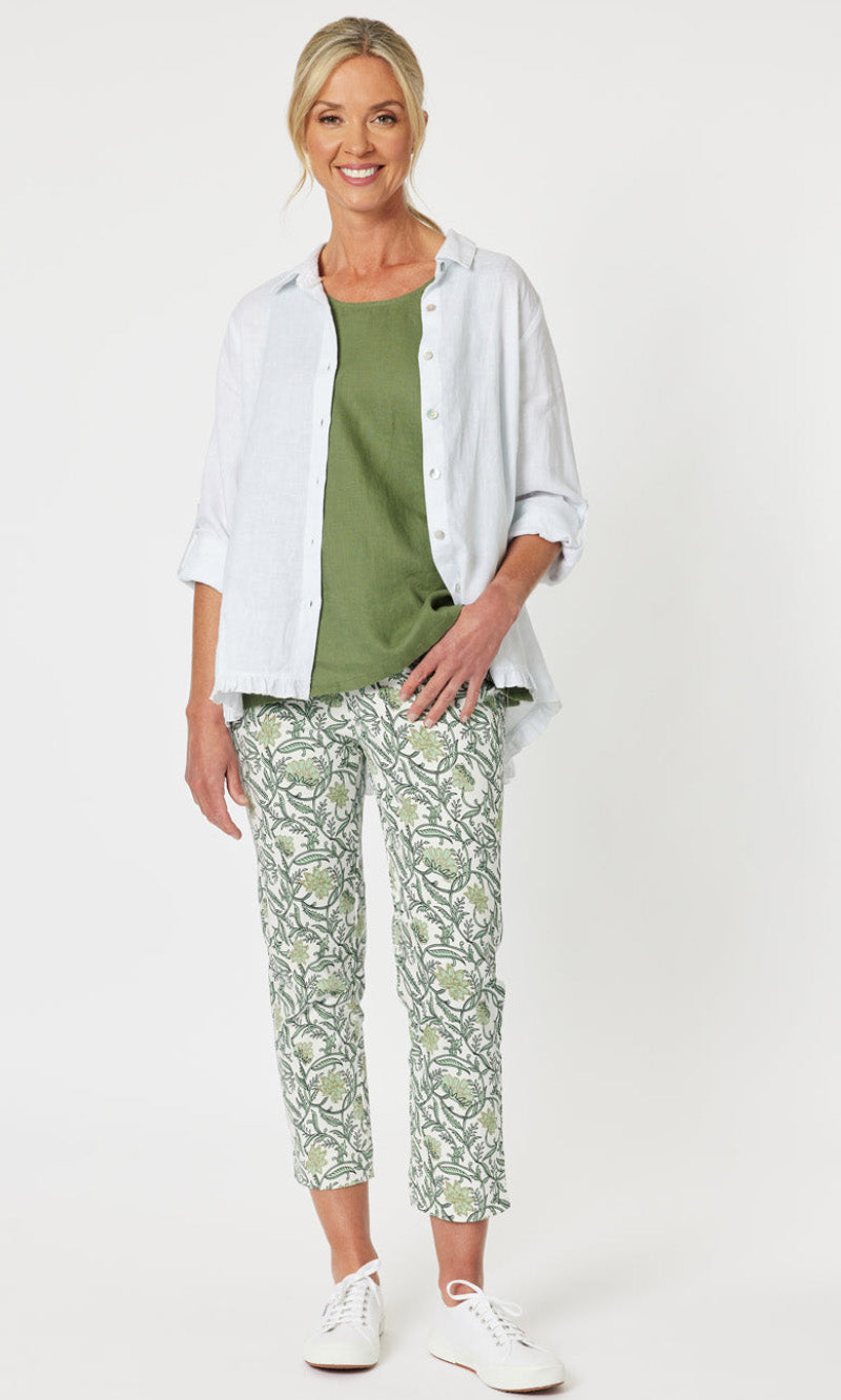 Cotton Pant Leaf Print