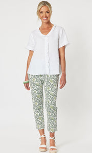 Cotton Pant Leaf Print