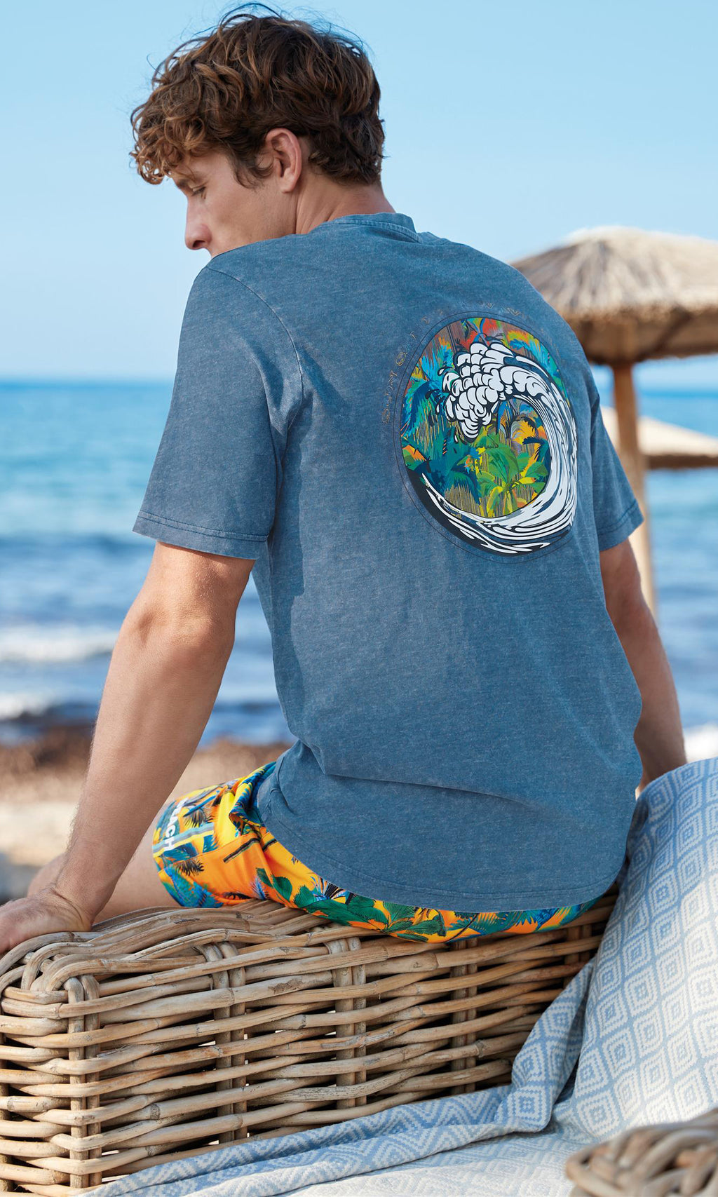 Basic Short Sunset Palms, Special Order S - 5XL