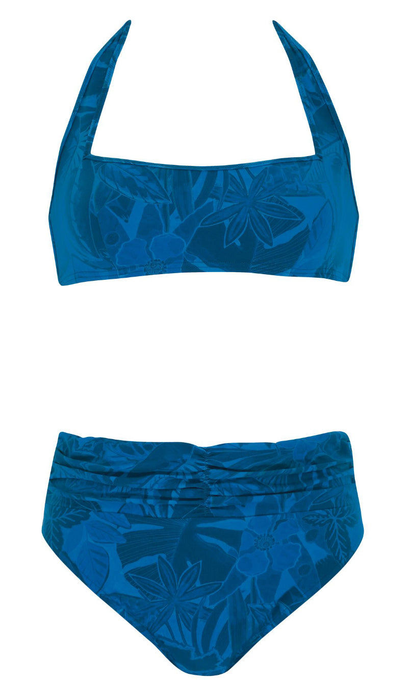 Bikini Set Blue Nouveau, Special Order B Cup to D Cup