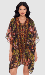 Botanico Sheer Chiffon Caftan Beach Cover Up