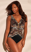 Tribal Tigress Charmer V Neck Tummy Control Swimsuit, Fits A Cup to C Cup