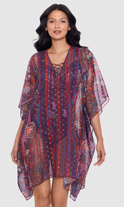 Dynasty Sheer Chiffon Caftan Beach Cover Up