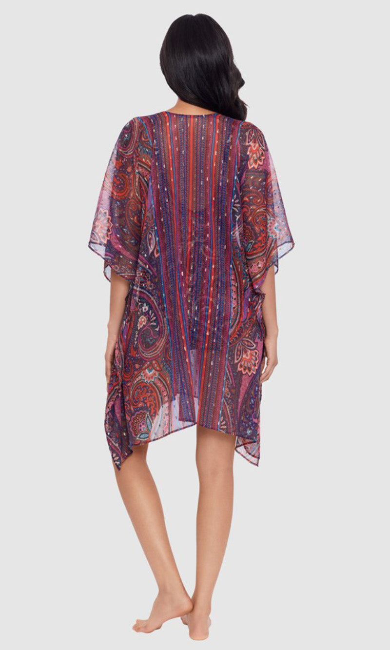 Dynasty Sheer Chiffon Caftan Beach Cover Up