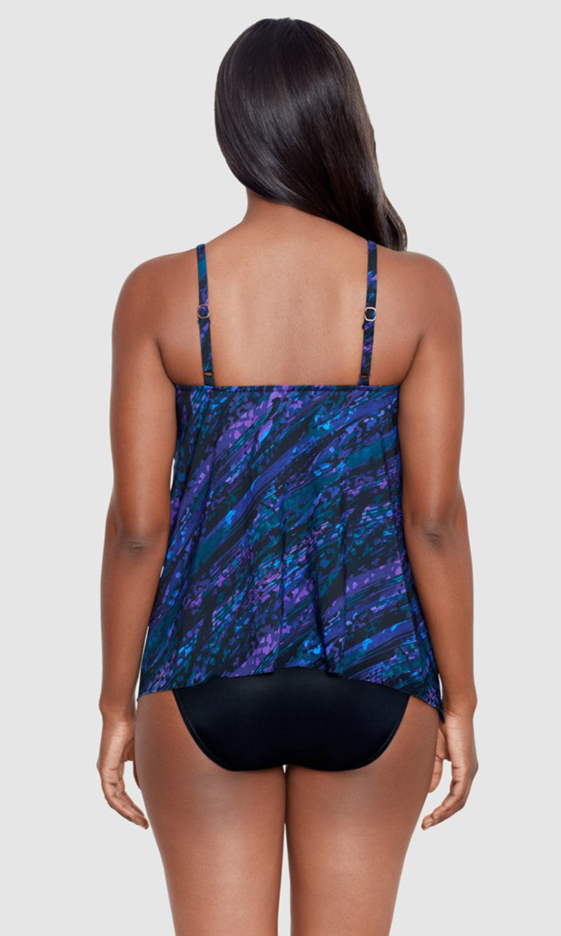 Mood Ring Slimming Peephole High Neck Tankini, Fits A Cup to C Cup