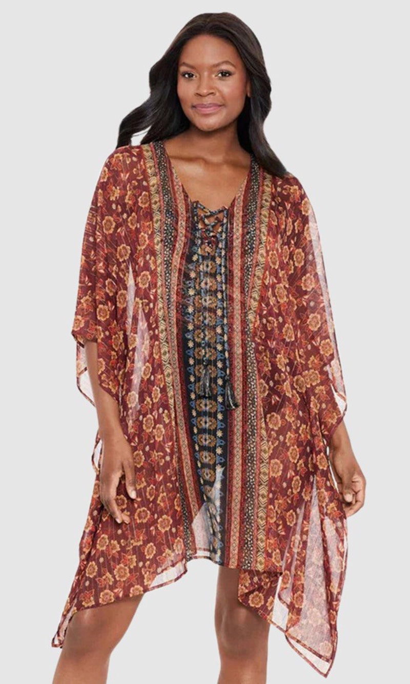 Zwina Sheer Beach Cover Up Caftan