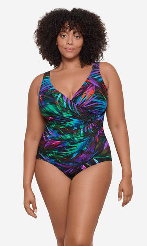 Plus Size Palma Paradiso Oceanus One Piece Swimsuit, Fits C Cup to DD Cup