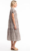 Pure Linen Dress Collar Stripe, More Colours