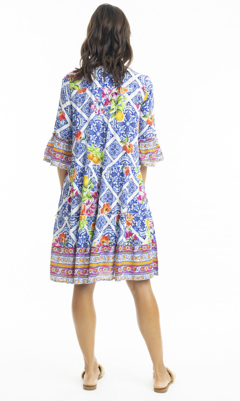 Rayon Dress Layers with Frill Sleeve Lilah