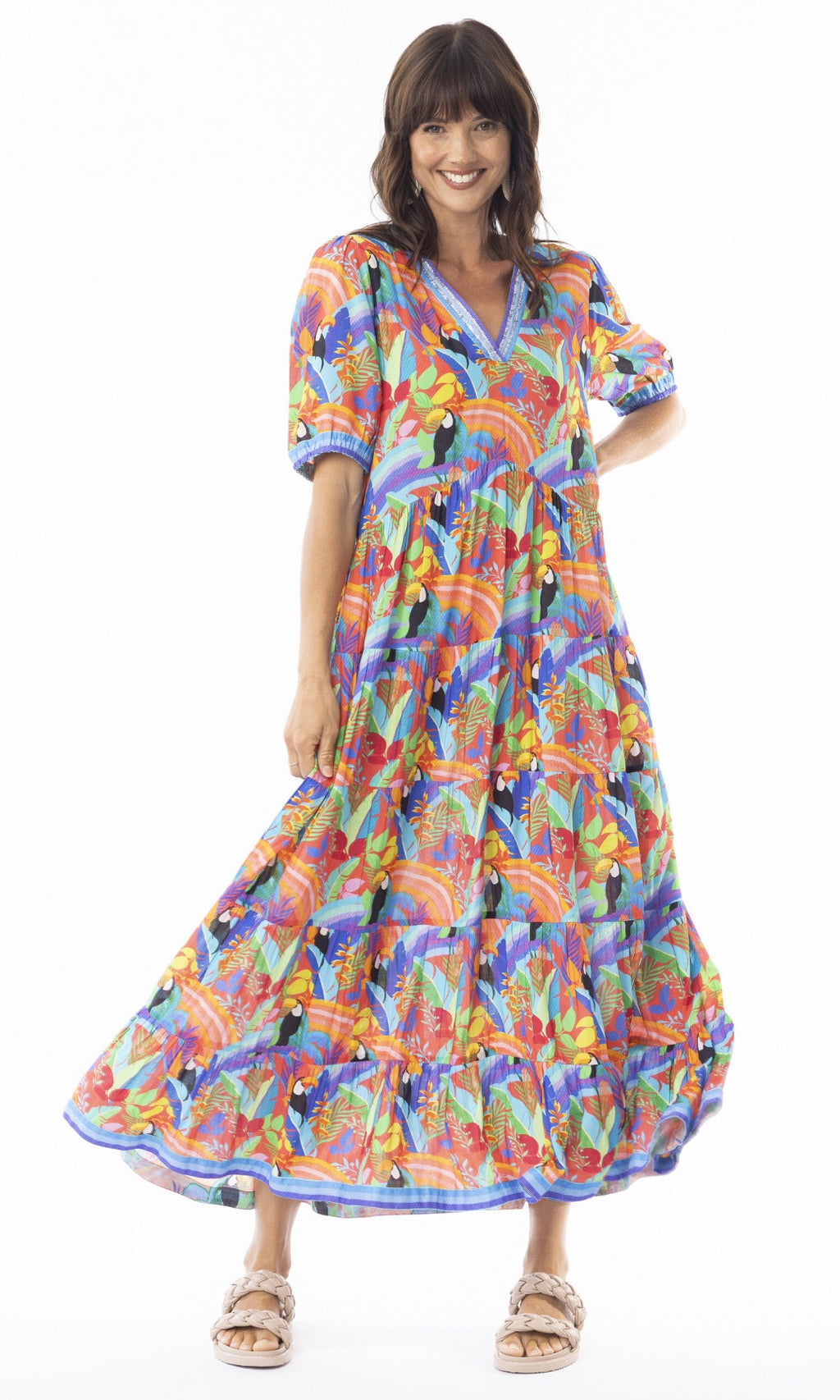 Rayon Dress Maxi Bianca