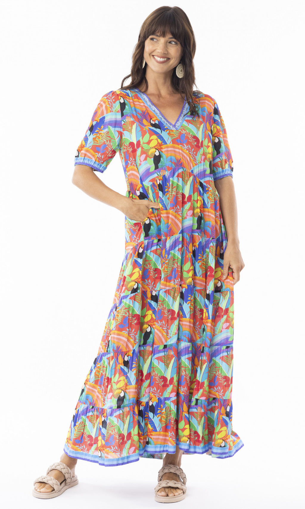 Rayon Dress Maxi Bianca