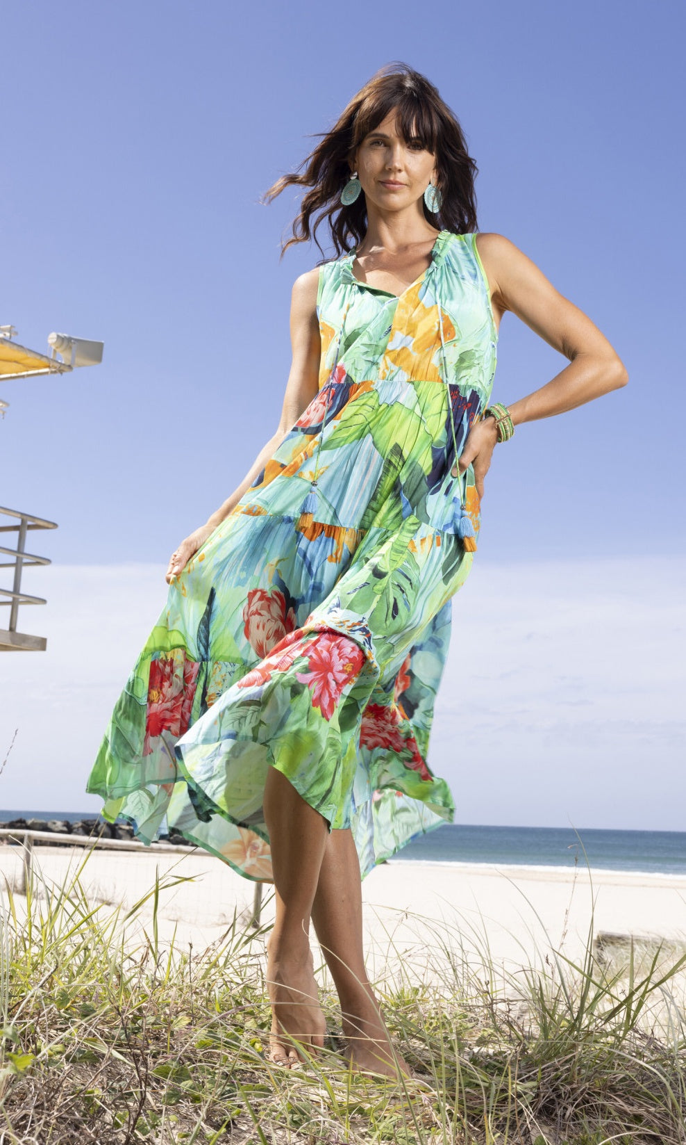 Rayon Dress Boho Sleeveless Evelin