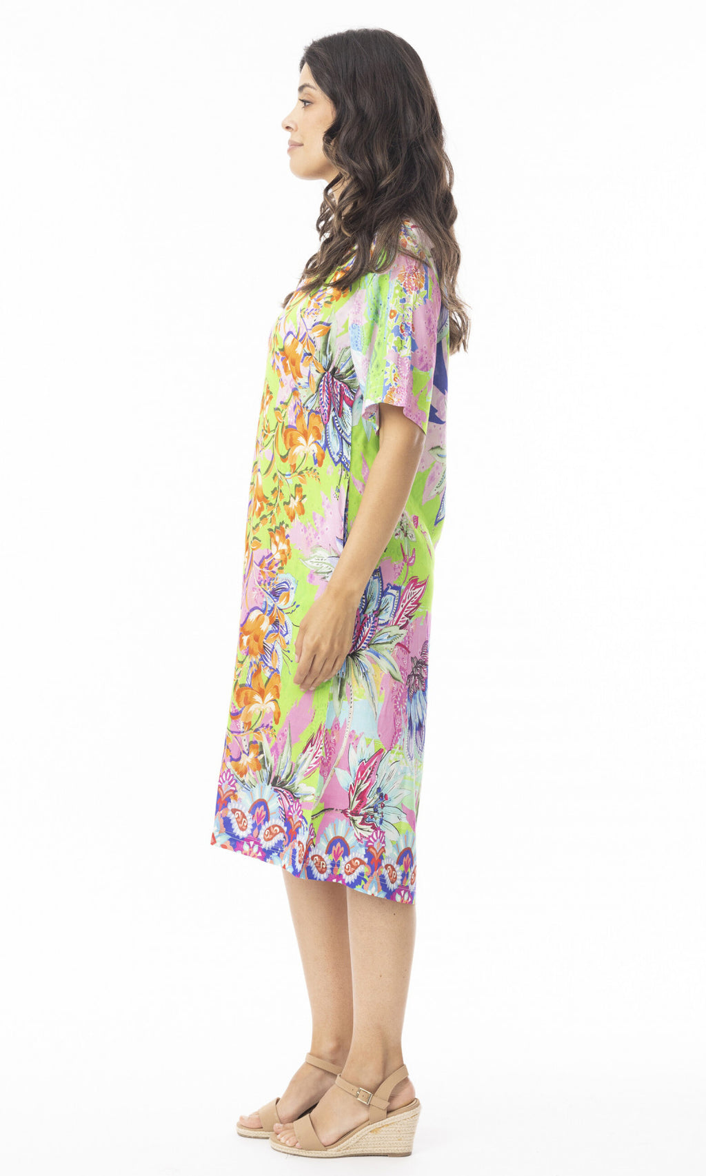 Rayon Shift Dress Digital Floral