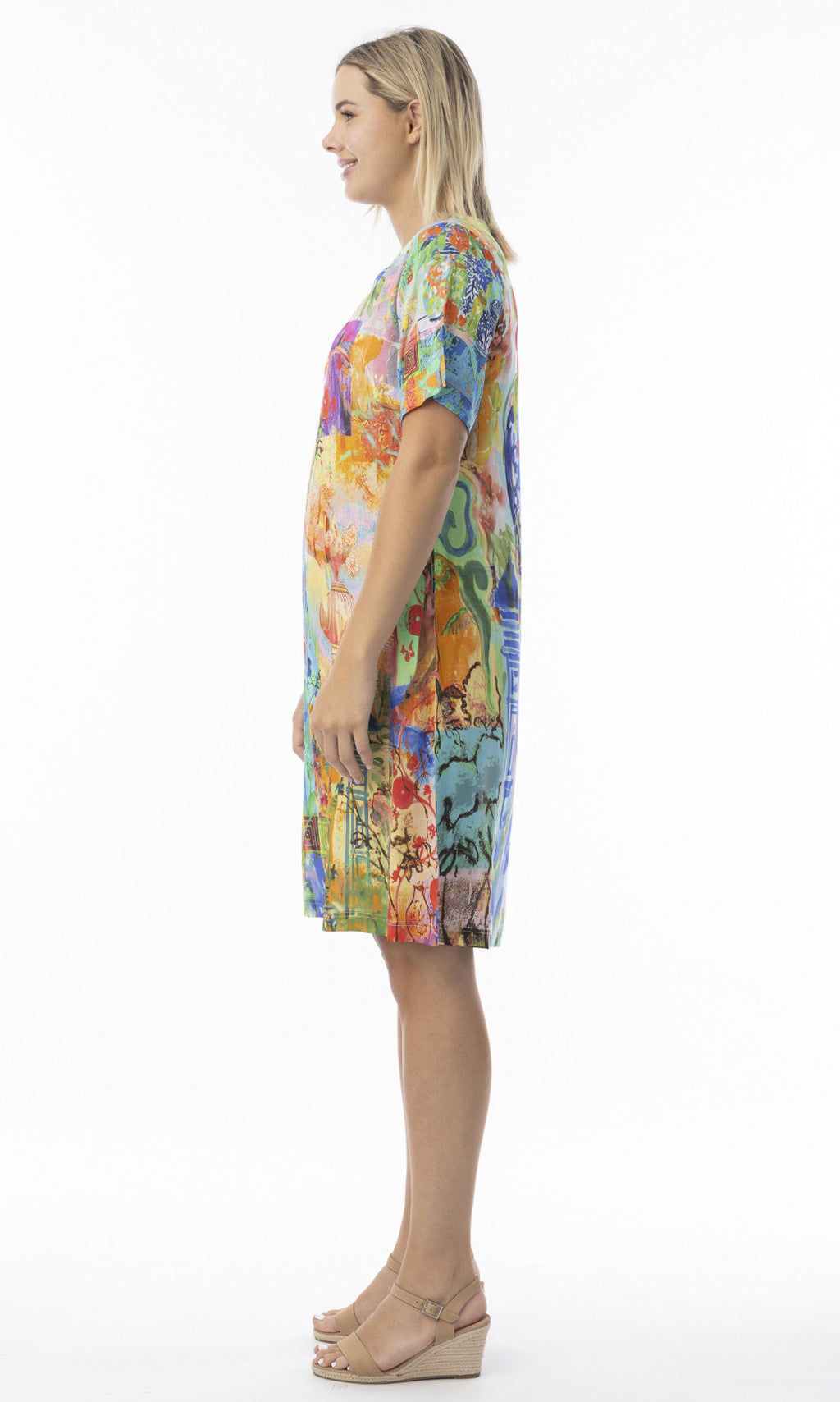 Rayon Shift Dress Digital Oriental