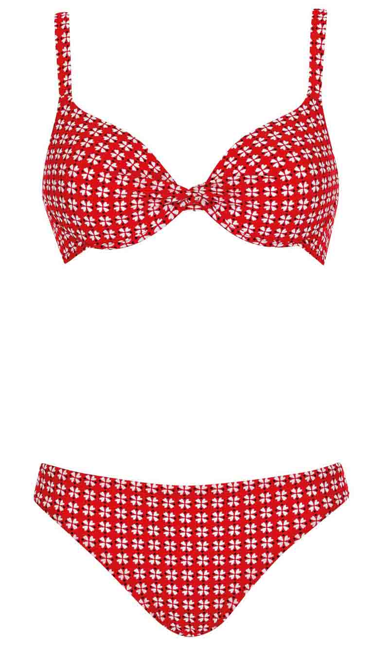 Bikini Set Red Blossom, Special Order A Cup to F Cup