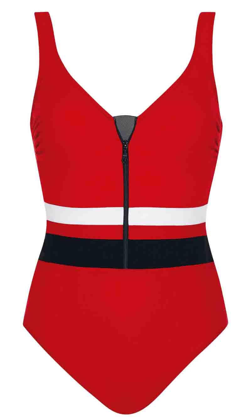 Full Piece Shapewear Red Blossom, Special Order B Cup to E Cup