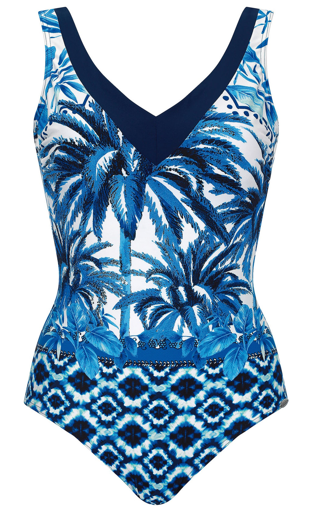 Full Piece Tummy Control Cerulean Mirage. Special Order B Cup to F Cup