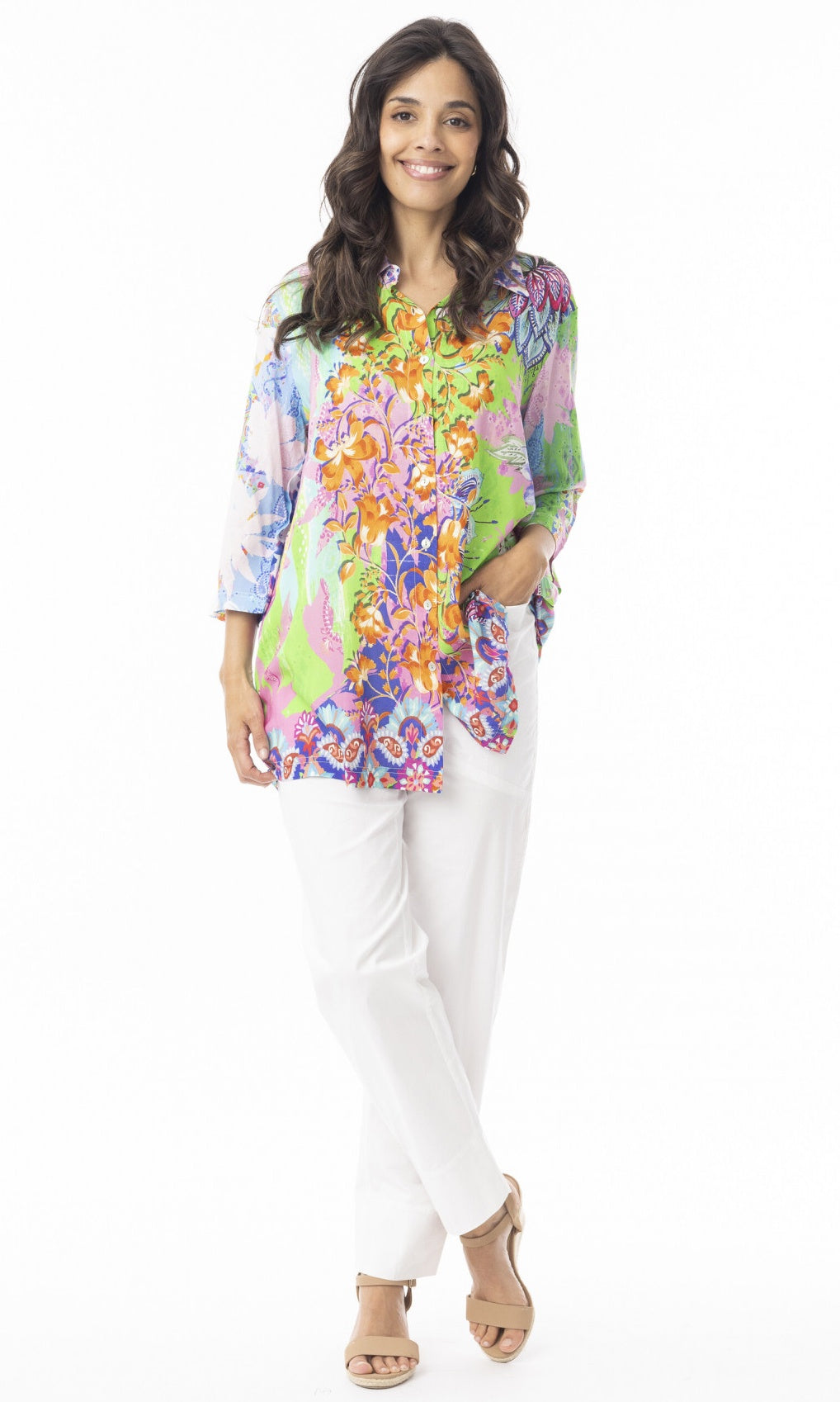 Rayon Shirt Collared Digital Floral
