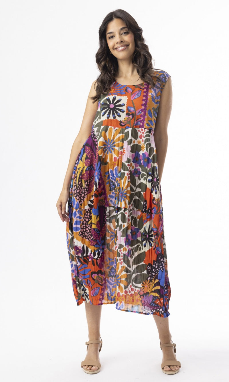 Cotton Dress Bubble Sleeveless Salvador