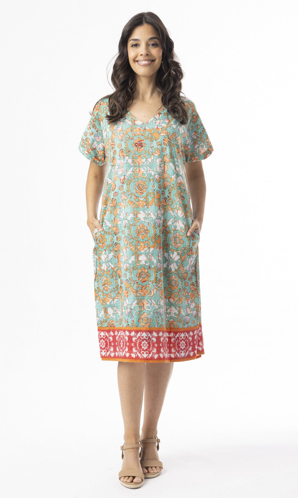 Cotton Dress Reversible Short Sleeve Araya