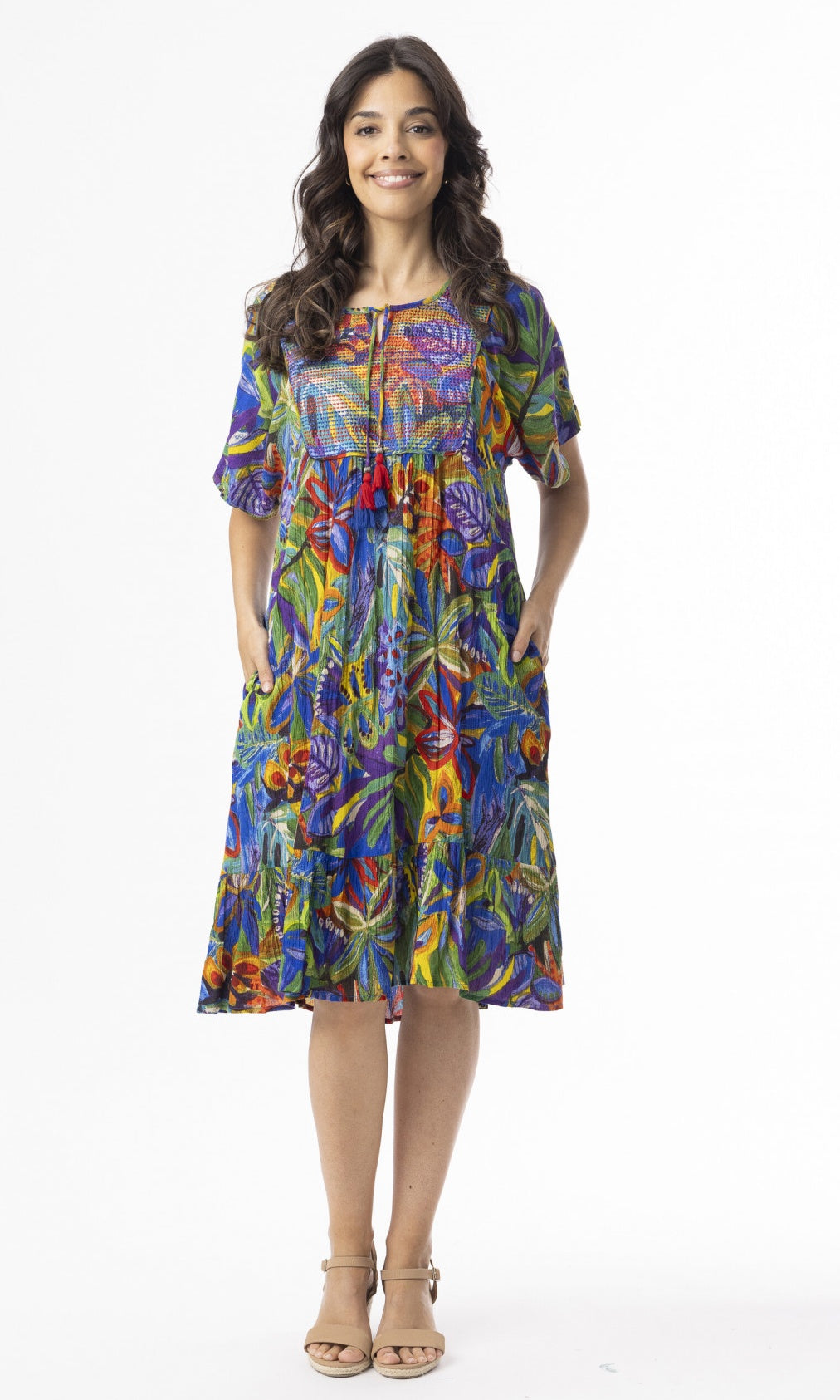 Rayon Dress Bib Zapallar