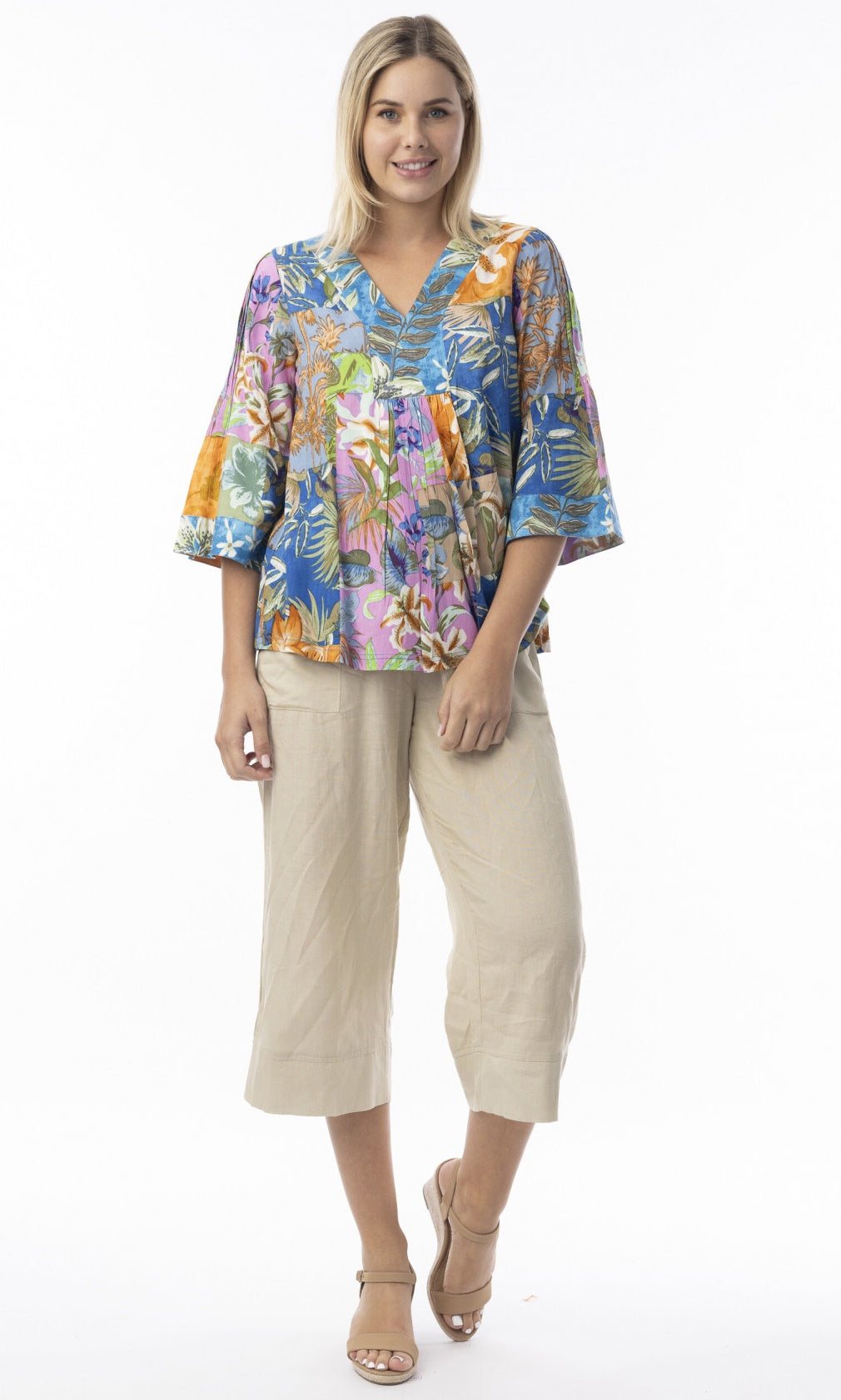 Rayon Top V Flaired Sleeve Peru
