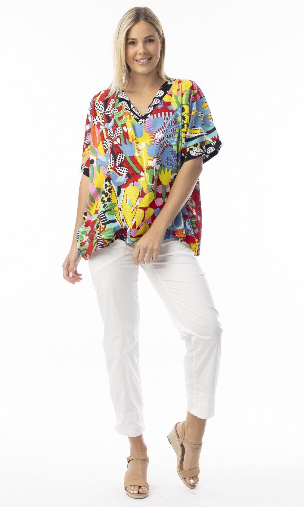 Rayon Top V Neck Ayangue