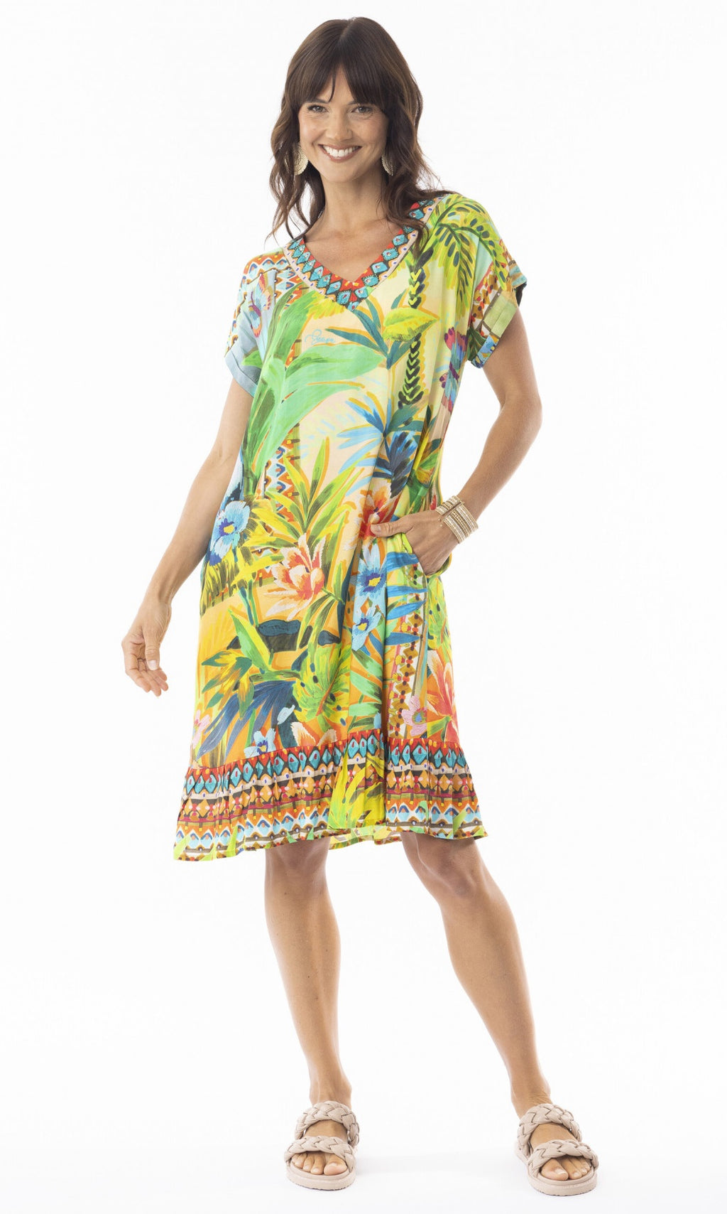 Rayon Dress Short Sleeve Frill Hem Georgia