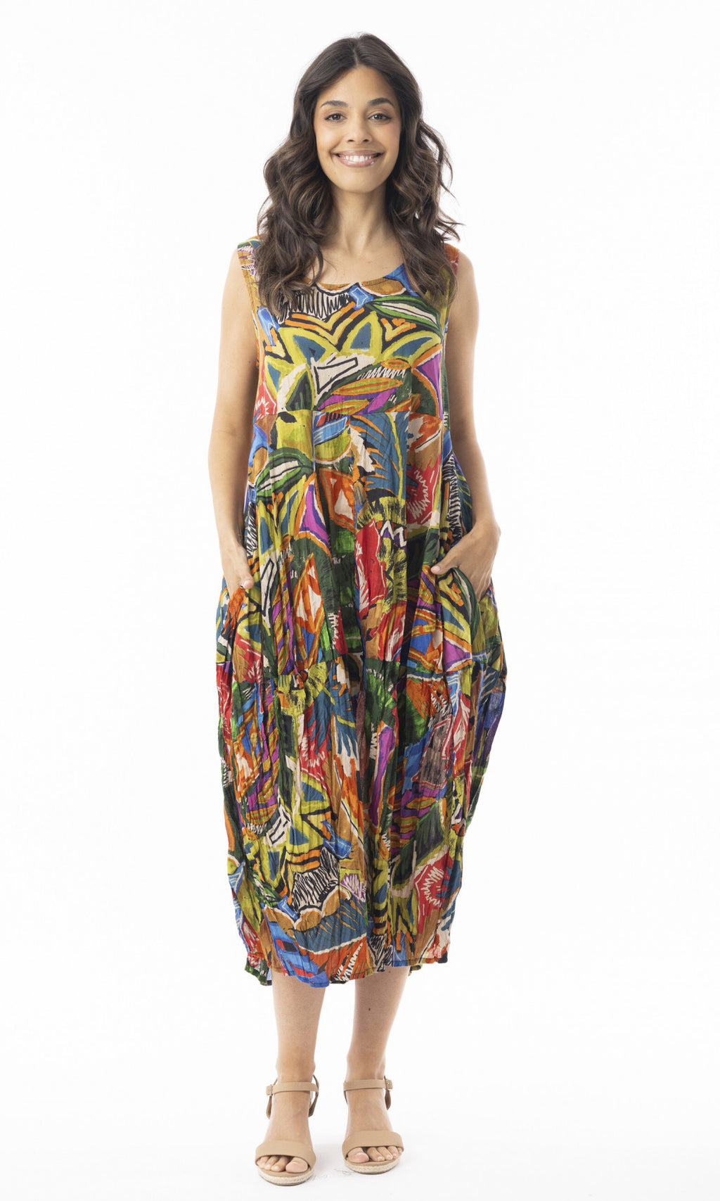Cotton Dress Bubble Sleeveless Torgua