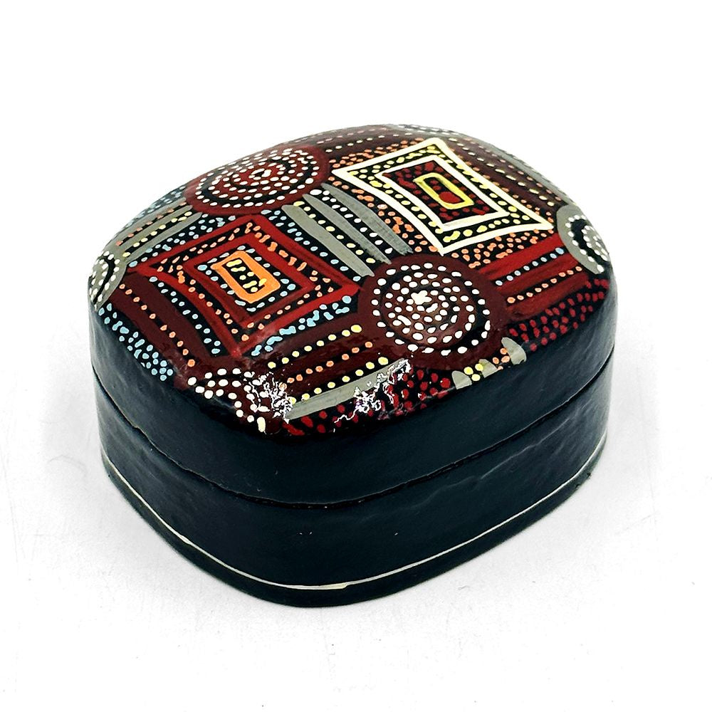 Aboriginal Art Medium Lacquer Box by Mary Napangardi Brown