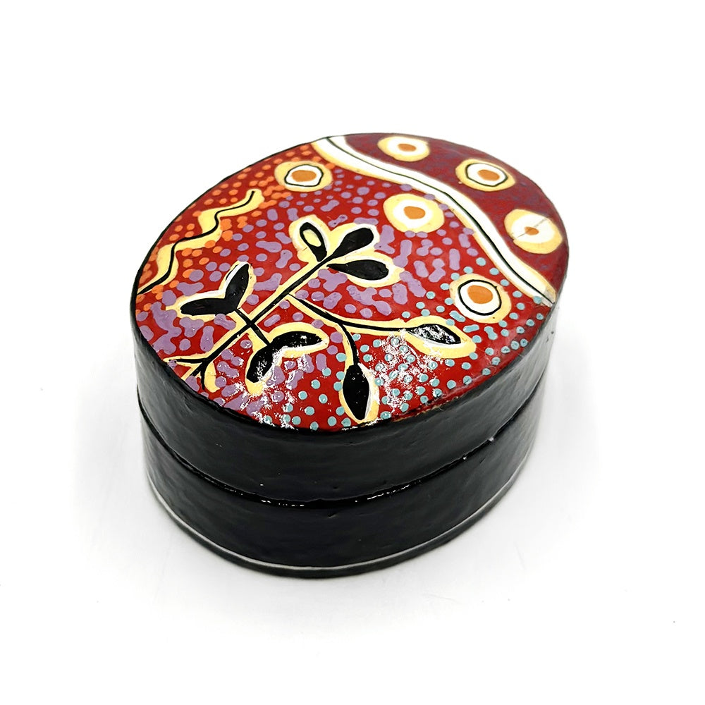 Aboriginal Art Small Lacquer Pill Box by Paddy Stewart (2)