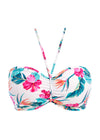 Palm Paradise White UW Bandeau Bikini Top, Special D Cup to G Cup