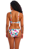 Palm Paradise White UW Plunge Bikini Top, Special Order D Cup to G Cup