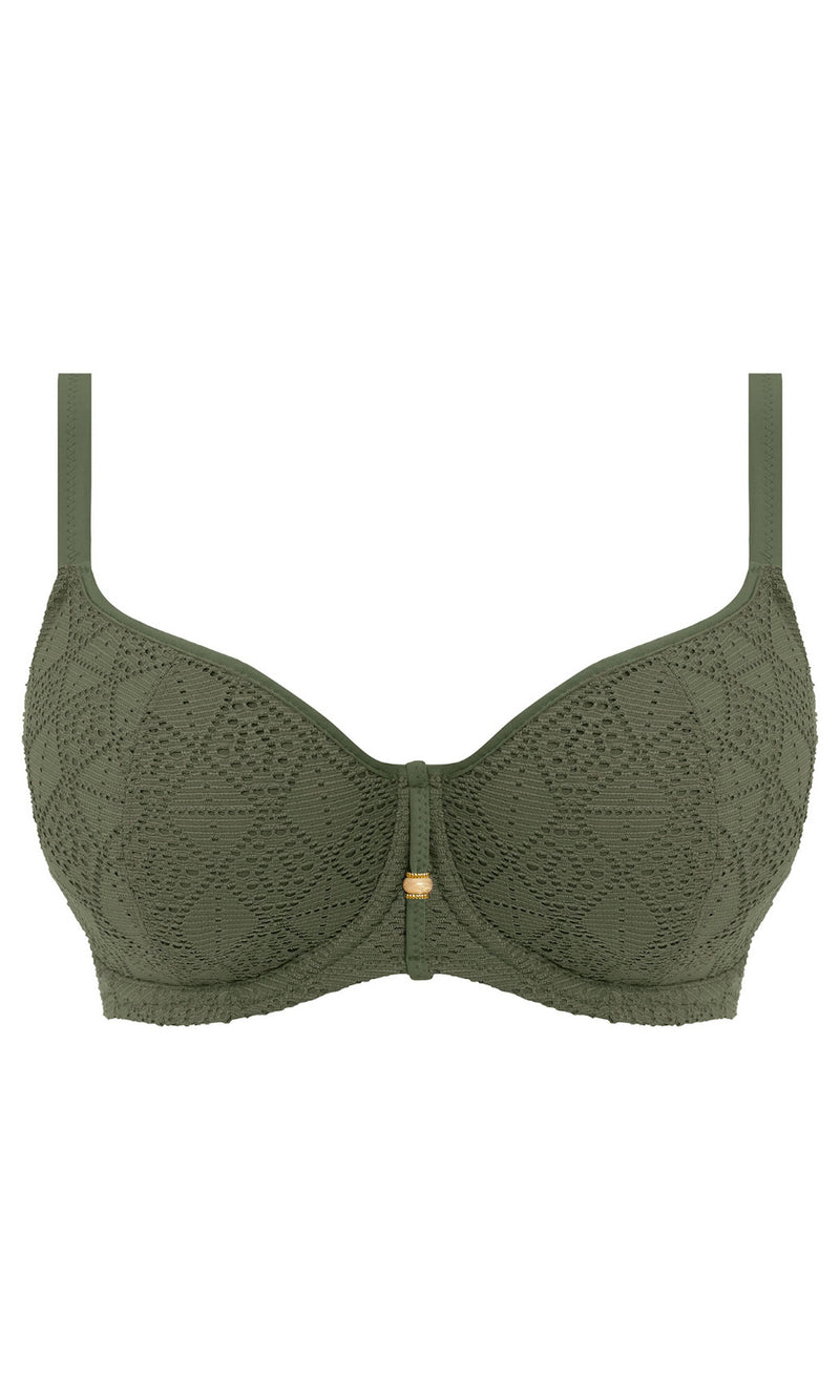 Nomad Nights Sage UW Sweetheart Bikini Top, Special Order D Cup to HH Cup