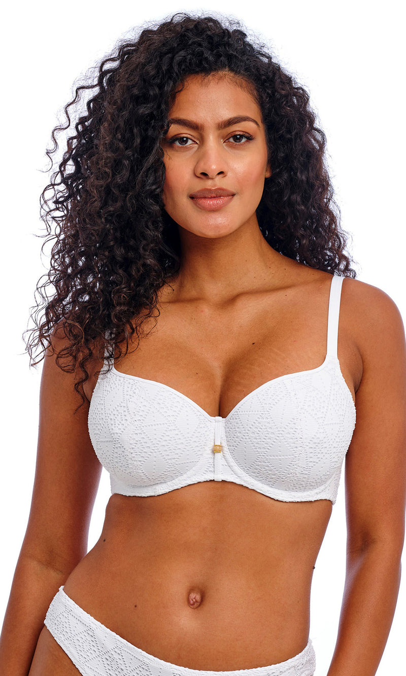 Nomad Nights White UW Sweetheart Bikini Top, Special Order D Cup to HH Cup